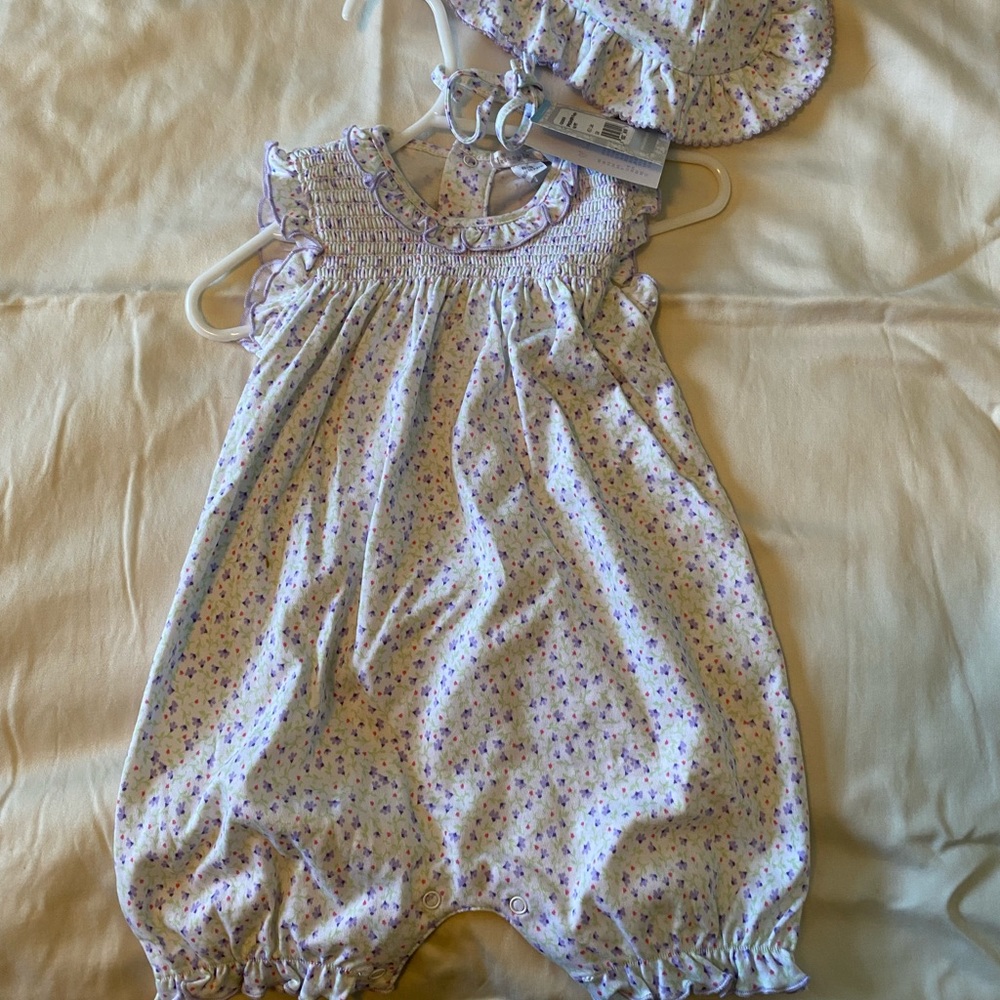 NWT Kissy Kissy Girls Romper and Hat.
